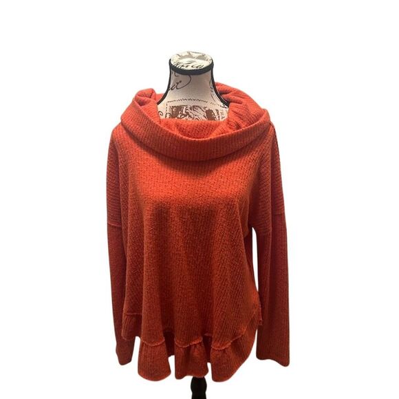 Maeve by Anthropologie Sweaters - Maeve by Anthropologie Orange Cowl Neck Ruffled Pullover Sweater M‎